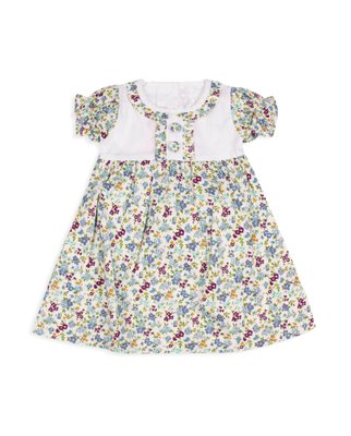 Ситцевое детское платье с цветочным принтом FL-2486-3-002 фото
